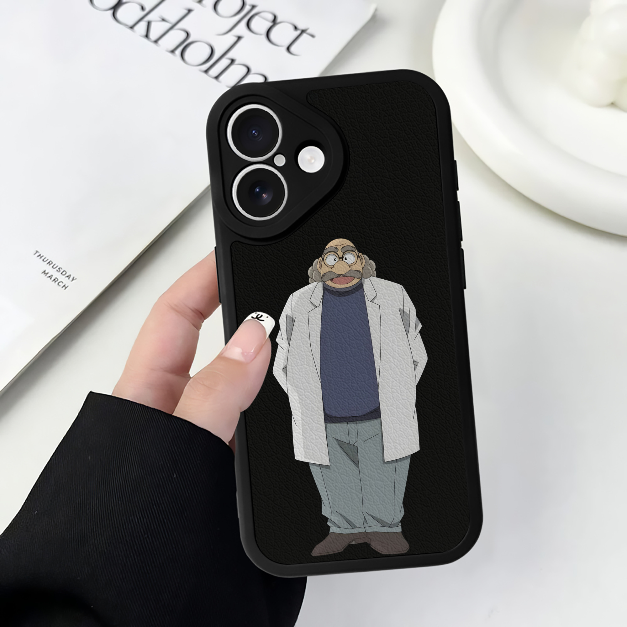 （画像用） 名探偵コナン あがさ ひろし Detective Conan Agasa Hiroshi 【iPhone 16シリーズ対応】シリコンスマホケース（レザー調） 材質：シリコン